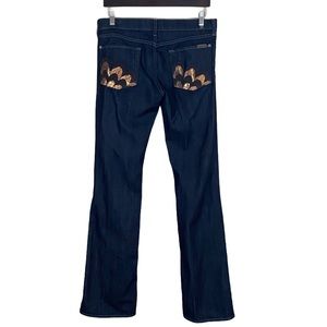 7  For All Mankind Peacock Dark Wash Bootcut Jeans